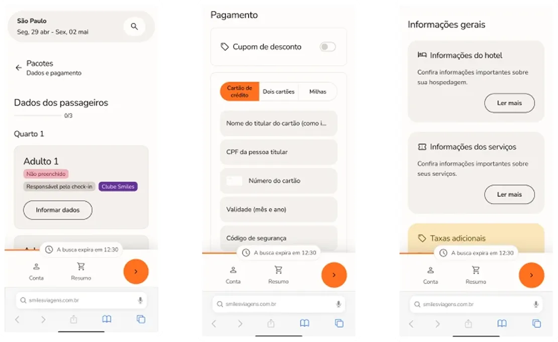 Checkout responsivo no celular