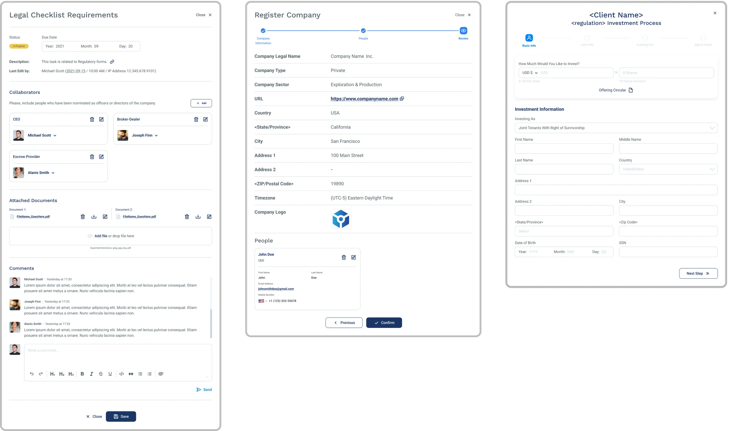 Forms and modals
