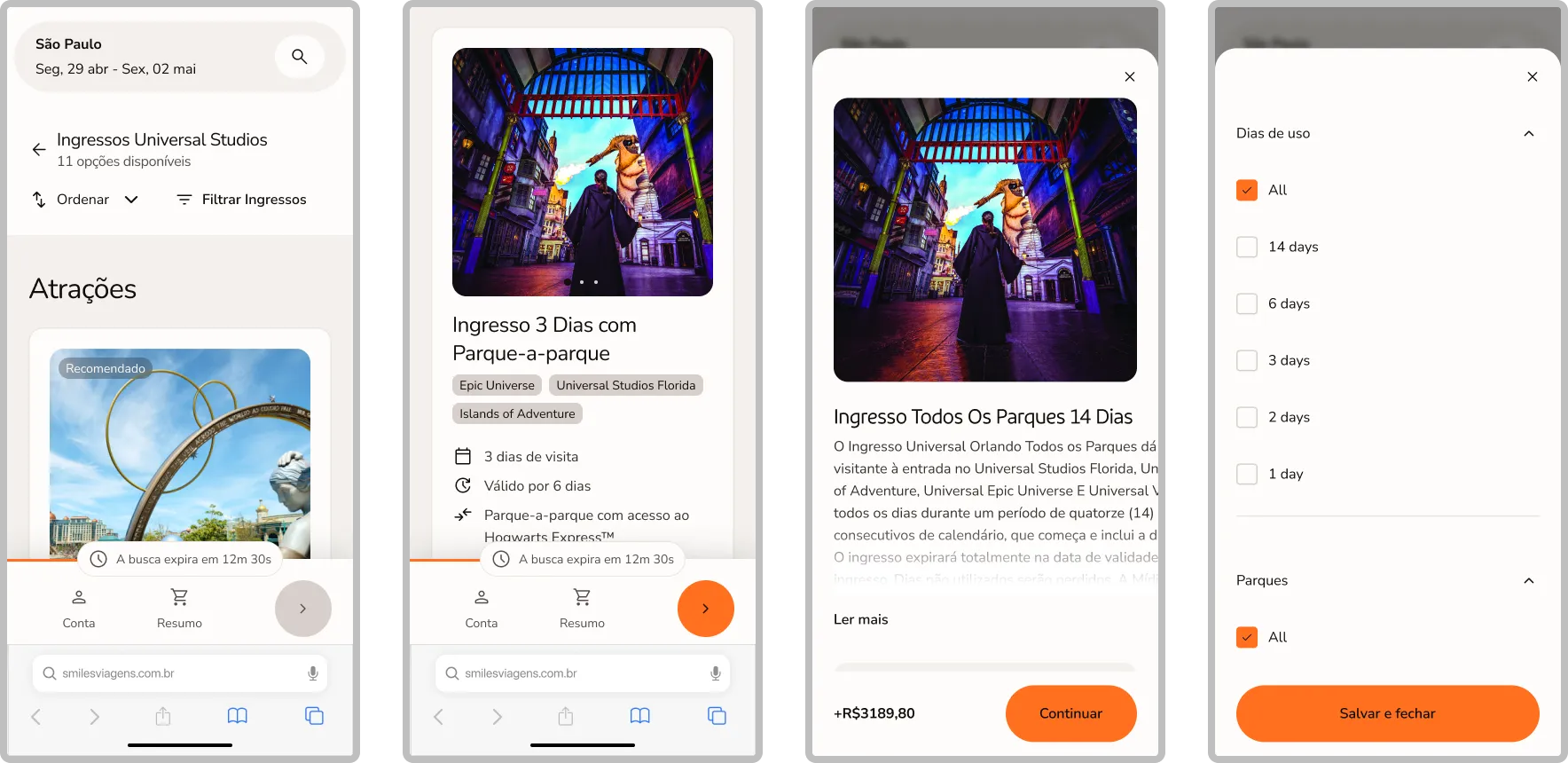 Fluxo de compra responsivo